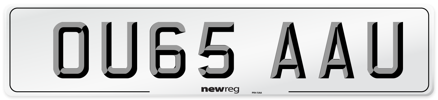 OU65 AAU Number Plate from New Reg